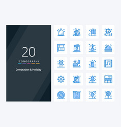 20 Celebration Holiday Blue Color Icon