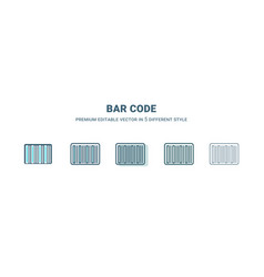 Bar Code Icon In 5 Different Style Outline Filled