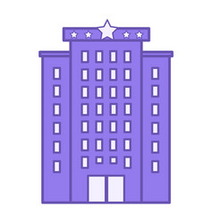 Colored Hotel Icon Of Building