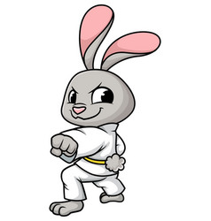 Bunny Doing Karate Cartoon Clip Art