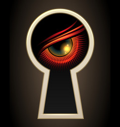 Evil Eye Looking Through A Keyhole