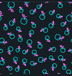 Line Apple Icon Isolated Seamless Pattern