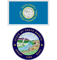 South Dakota Us State Flag And Coat Of Arm Design