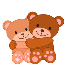 Two Hugging Bears Cute Cartoon