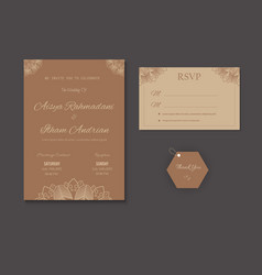 Wedding Invitation Mandala Brown Design