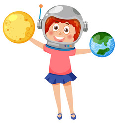 A Girl Wearing Astronaut Helmet