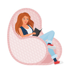 Hipster Girl Reading In Armchair