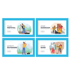 Street Musicians Landing Page Template Set People