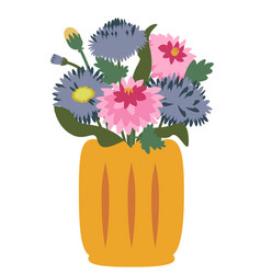 Vase With Dahlias And Asters