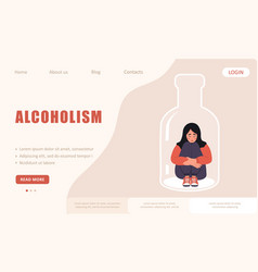 Alcoholism Concept Landing Page Template