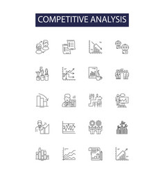 Competitive Analysis Line Icons And Signs