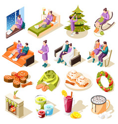 Cozy Winter Isometric Icons