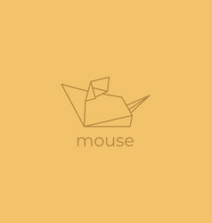 Mouse Origami Abstract Line Art Mouse Logo Design