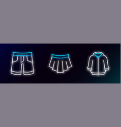 Set Line Hoodie Short Or Pants And Skirt Icon