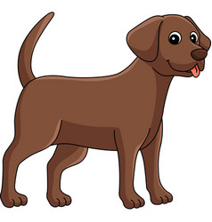 Chocolate Lab Dog Cartoon Colored Clipart