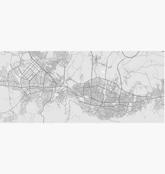 Map Of Bursa City Urban Black And White Poster