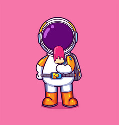 Astronaut Is Eating An Ice Cream From The