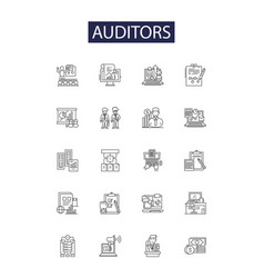 Auditors Line Icons And Signs Assessors