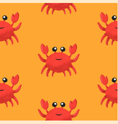 Cute Childish Sea Crab Seamless Pattern