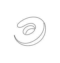 Donut In One Line Drawing Style Logo Concept