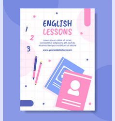 English Class Poster Template Hand Drawn Cartoon