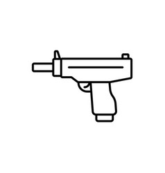 Mini Uzi Sub Machine Gun Line Icon