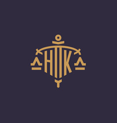 Monogram Hk Logo For Legal Firm With Geometric