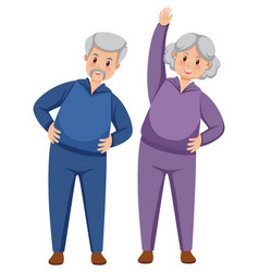 Couple Senior People In Exercise Outfit