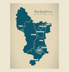 Modern Map - Derbyshire With Derby City