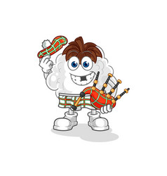 Cotton Scottish With Bagpipes Cartoon Character