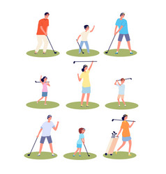 Golf Players Characters Men Women Playing