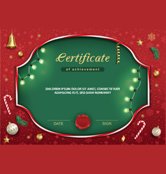 Christmas Green Red Certificate Xmas Background