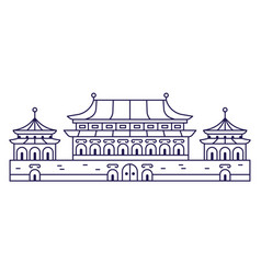 Forbidden City Palace Building In Line Art