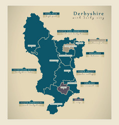 Modern Map - Derbyshire With Derby City