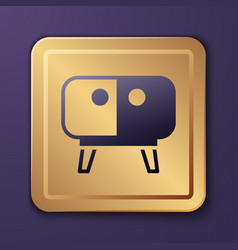 Purple Tv Table Stand Icon Isolated On