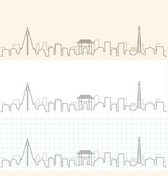 Pyongyang Hand Drawn Skyline