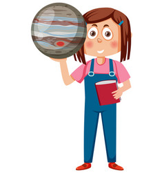 A Girl Holding Planet Globe