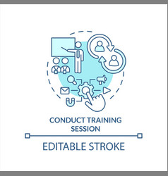 Conduct Training Session Turquoise Concept Icon