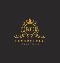 Initial Kc Letter Royal Luxury Logo Template