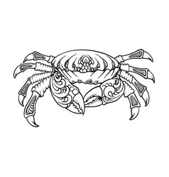 Luxury Engraved Crab Sea Marine Animal Floral