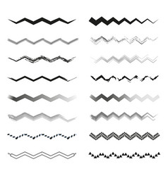 Set Of Various Zigzag Lines And Patterns In Black