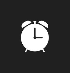 Simple Alarm Clock Icon On Black Background