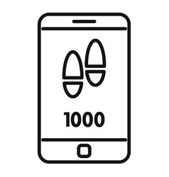 Smartphone Steps Counter Icon Outline Style