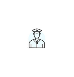 Seaman Sailor Line Icon Man Captain Sea Skipper