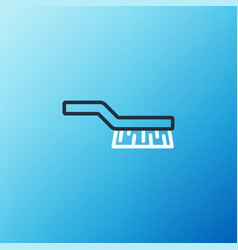 Line Pool Table Brush Icon Isolated On Blue