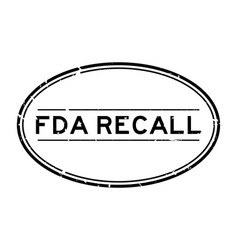 Grunge Black Fda Recall Word Oval Rubber Seal