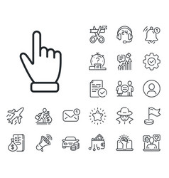 Hand Cursor Line Icon Click Action Sign