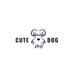 Shih Tzu Dog Face Cute Logo Design Cartoon