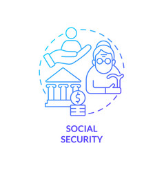 Social Security Blue Gradient Concept Icon