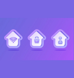 3d Smart Home Safe House Icon